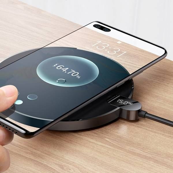 Drahtloses Ladegerät Baseus Digital LED Display Gen 2 Wireless Charger 15W, Schwarz