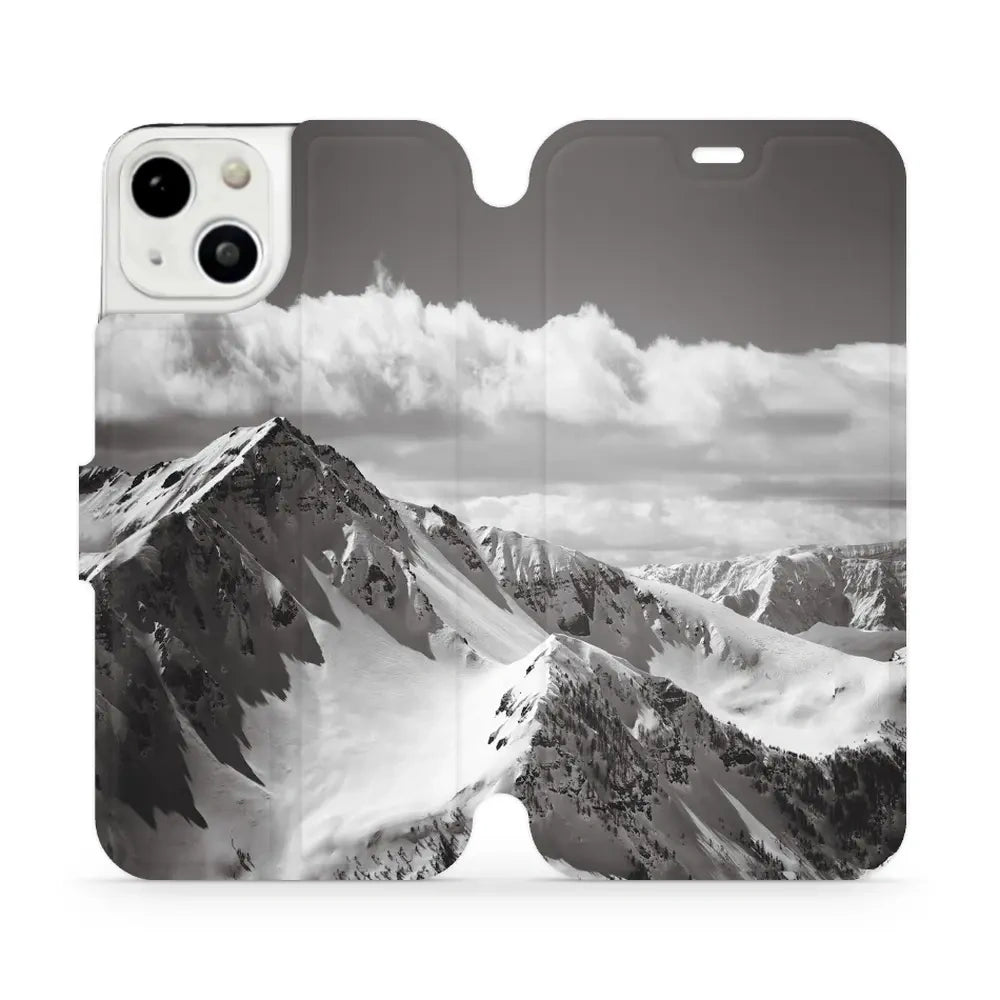 Handyhülle mit klappe für iPhone 13, Mobiwear Book, Berggipfel