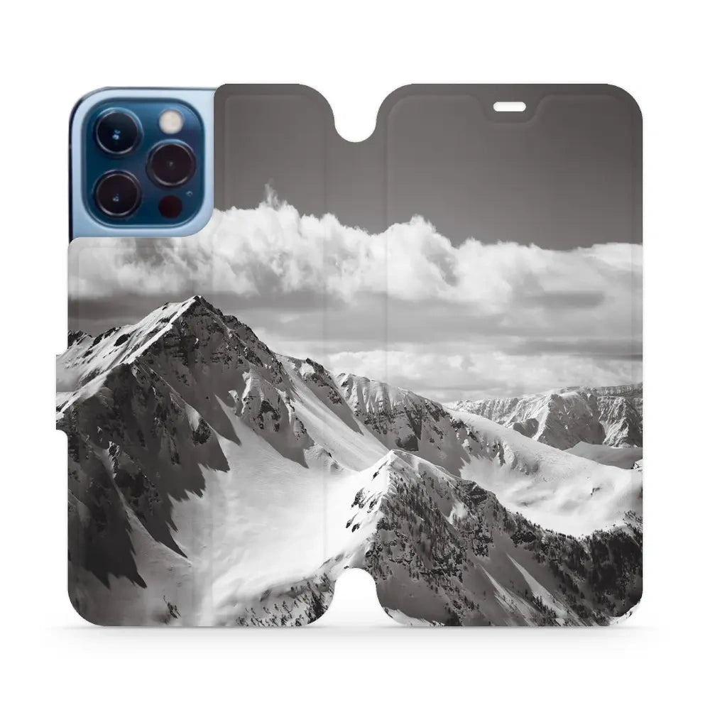 Handyhülle mit klappe für iPhone 13 Pro Max, Mobiwear Book, Berggipfel
