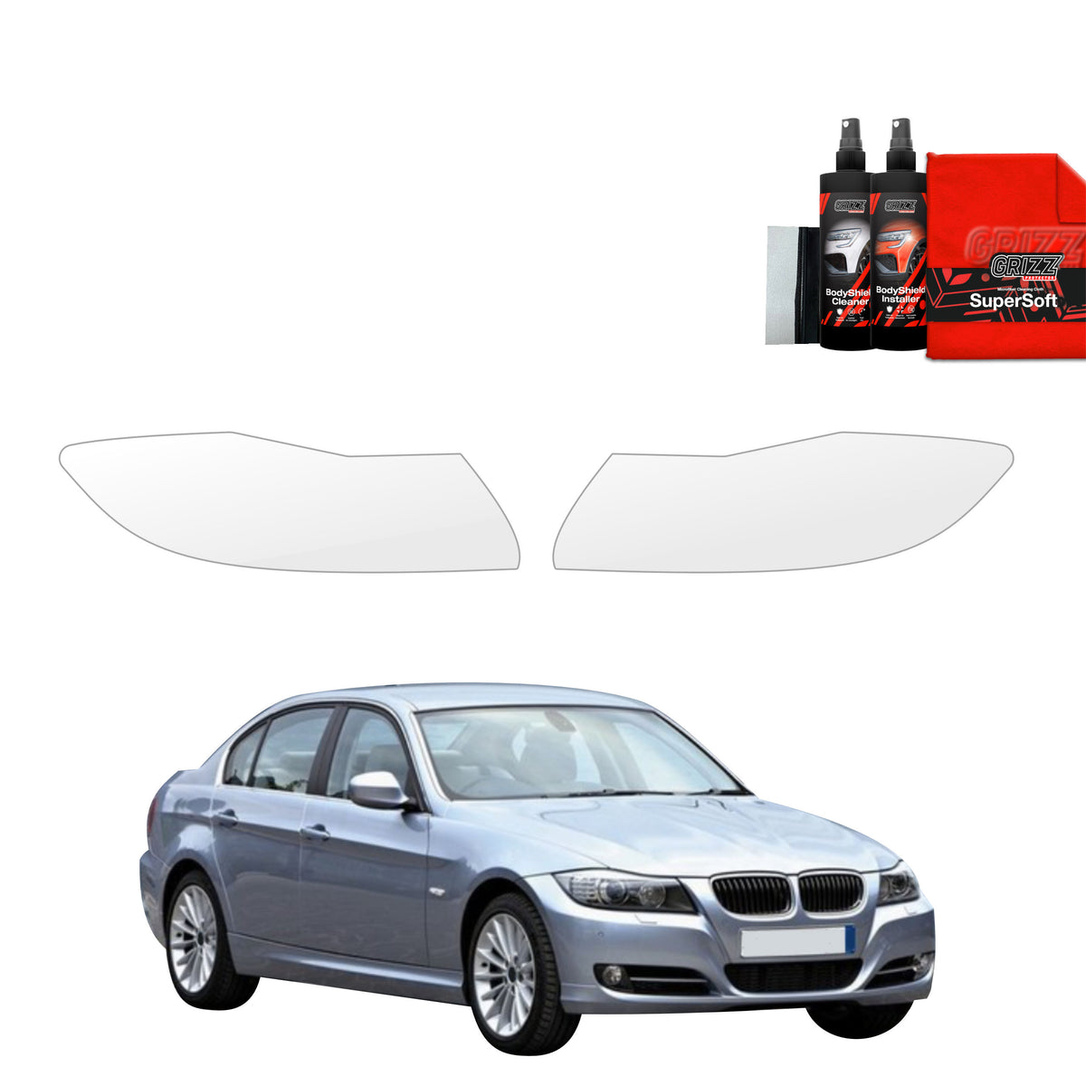 2in1 Schutzfolie Grizz Protector für Scheinwerfer - BMW 3 E90 Sedan Pre-LCI (2004-2008)