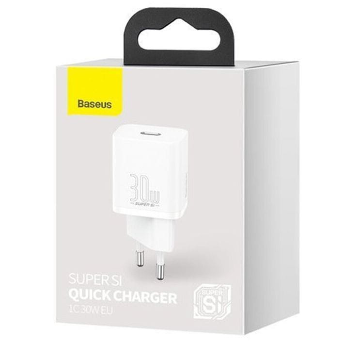 Wandladegerät Baseus Super Si QC USB-C, 30W, Weiß