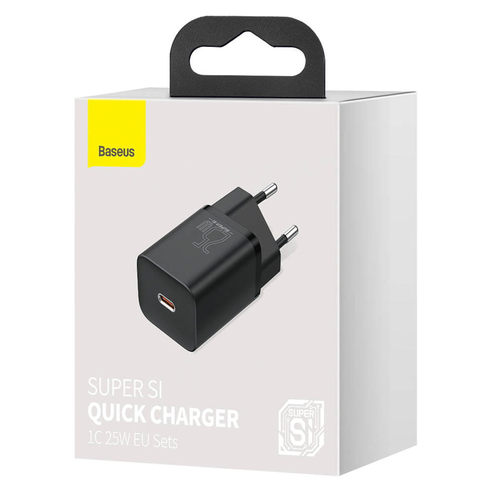 Wandladegerät Baseus Super Si QC USB-C, 25W, Schwarz