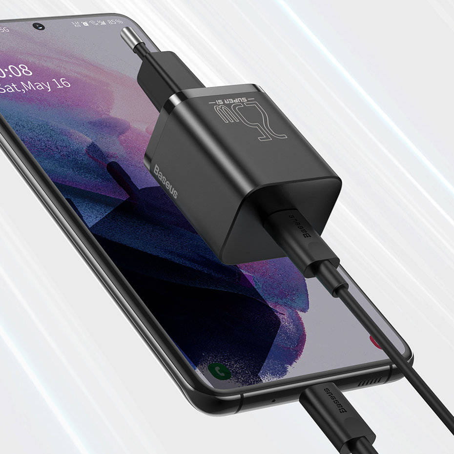 Wandladegerät Baseus Super Si QC USB-C, 25W, Schwarz