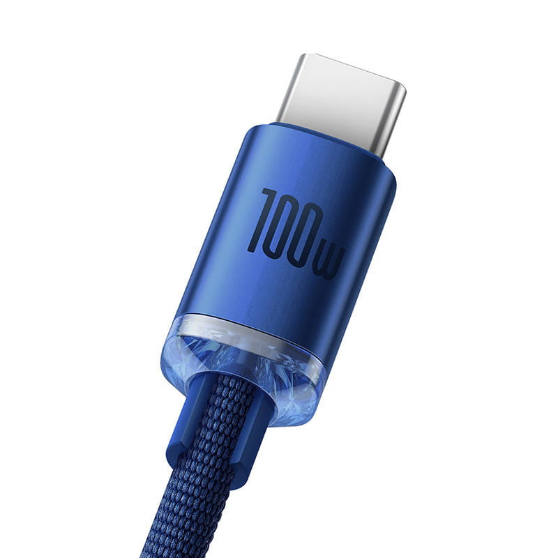 Kabel Baseus Crystal Shine 100W 5A USB-A für USB-C 1,2m, Blau