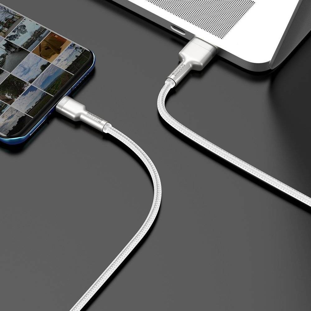 Kabel Baseus Cafule Metal USB-A für USB-C 66W, 6A, 2m, weiß