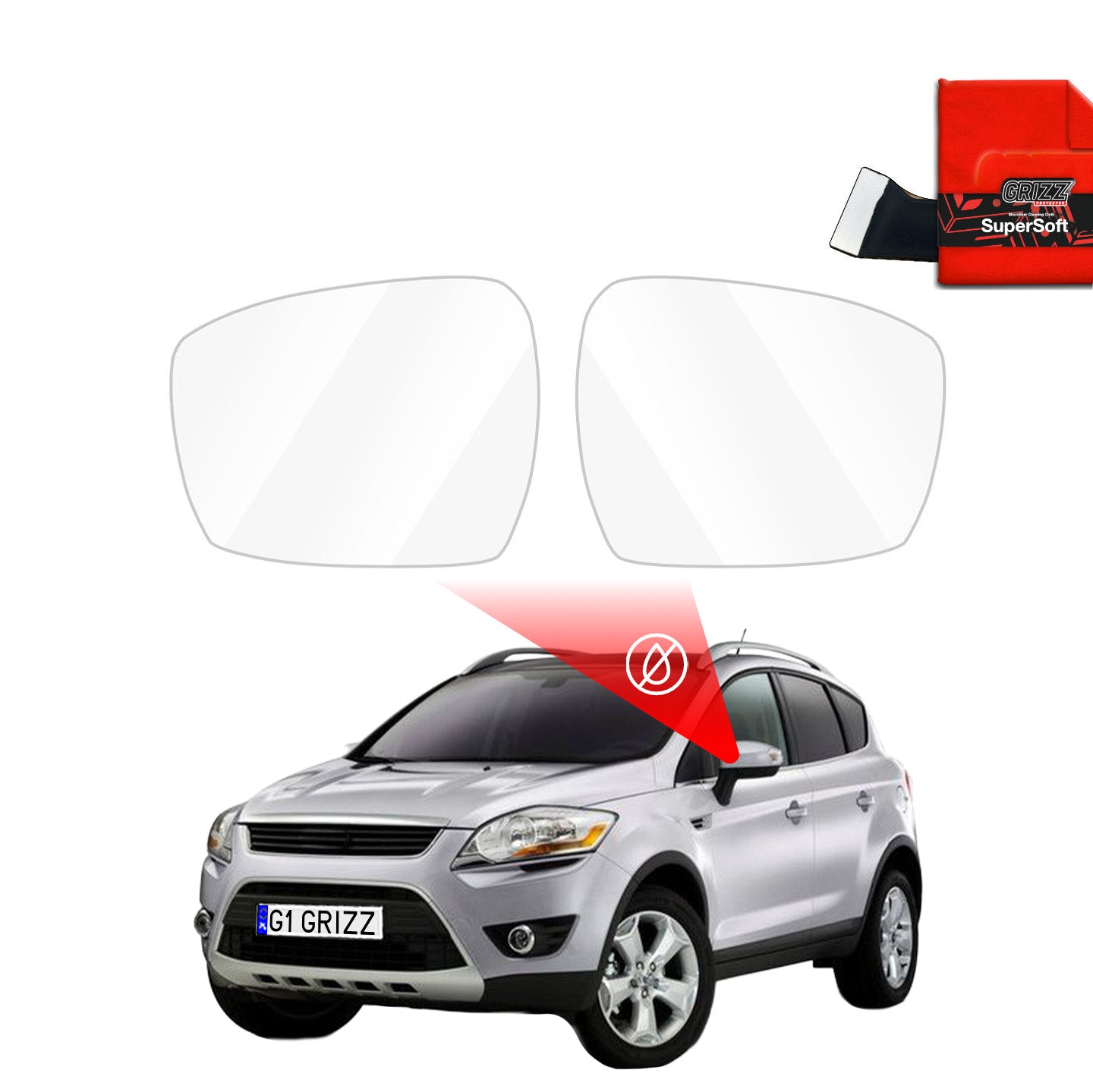 Regenschutzfolie Grizz Protector für Außenspiegel - Ford Kuga (2008-2012)