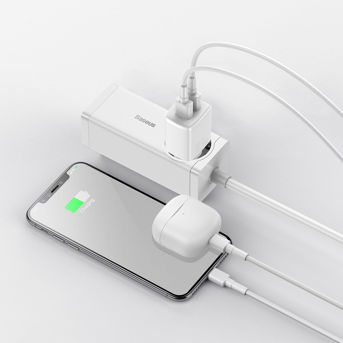 Wandladegerät Baseus Compact 2x USB-A 10,5 W, Weiß