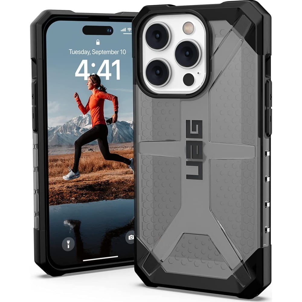 Schutzhülle UAG Plasma für iPhone 14 Pro, Transparent-Rauchfarben