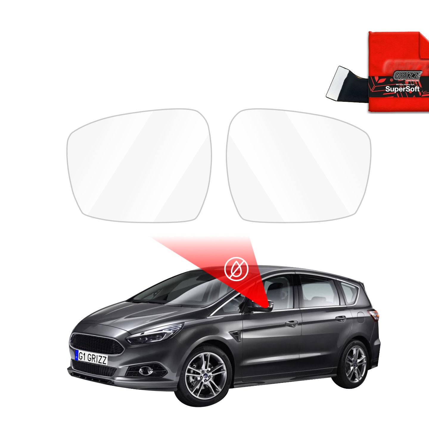 Regenschutzfolie Grizz Protector für Außenspiegel - Ford S-Max MK2 (2015-2019)