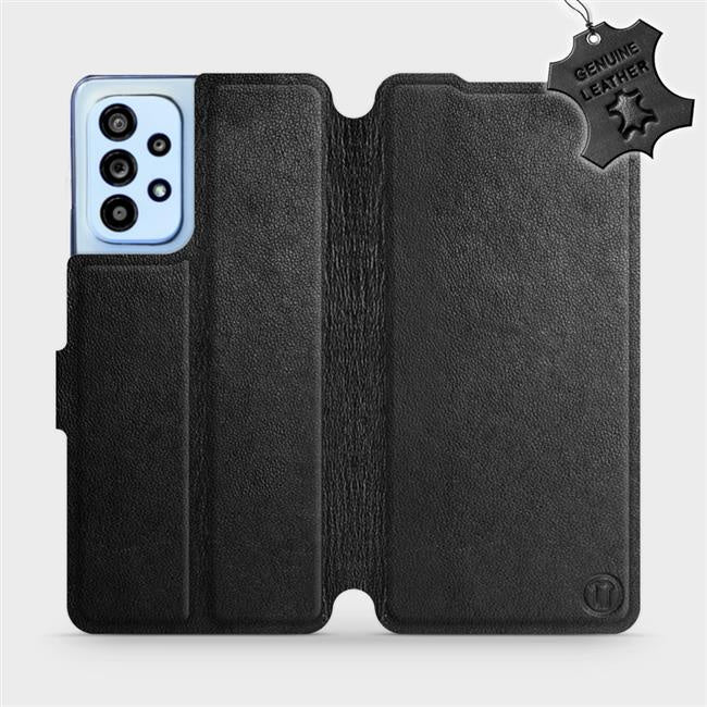 Echtleder Handyhülle für Galaxy A53 5G, Mobiwear Leather, Schwarz