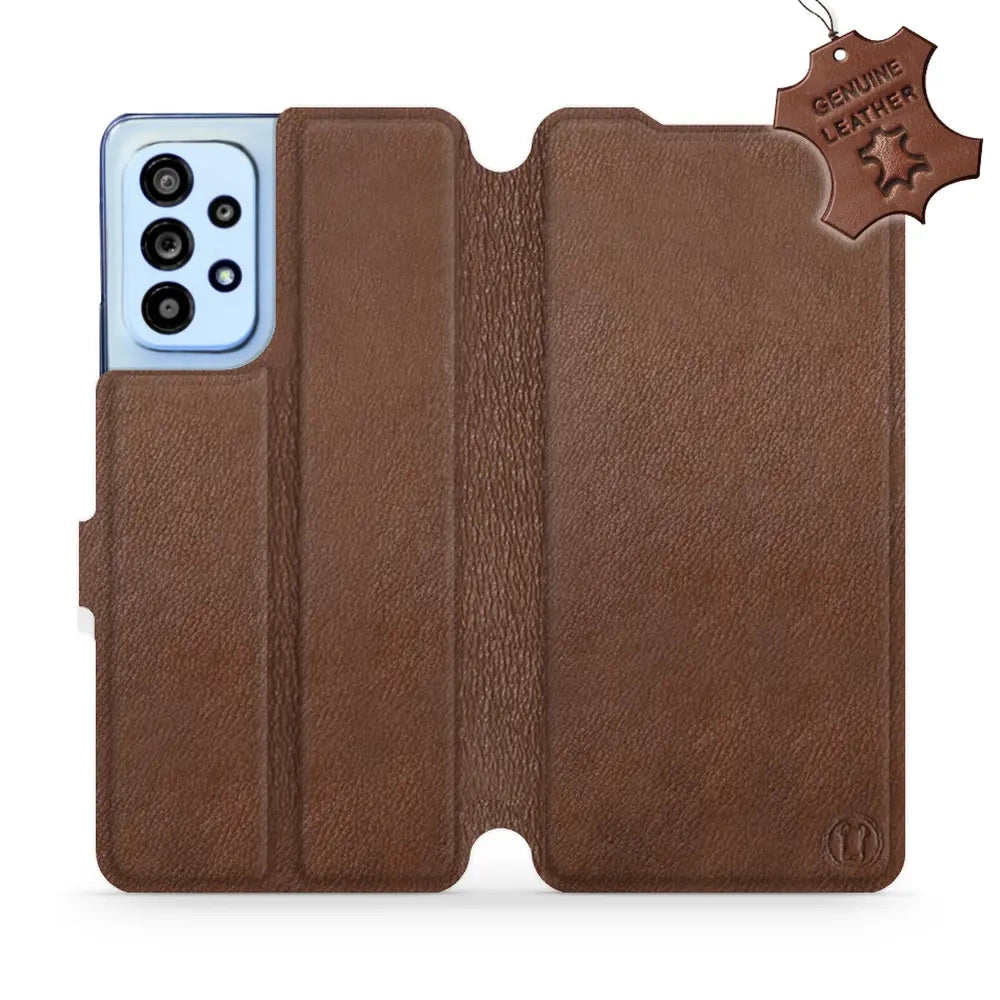 Echtleder Handyhülle für Galaxy A53 5G, Mobiwear Leather, Braun