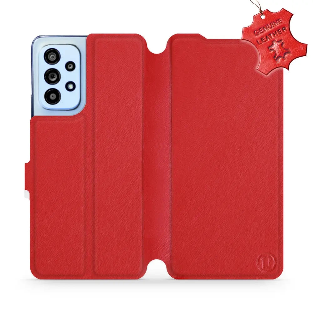 Echtleder Handyhülle für Galaxy A53 5G, Mobiwear Leather, Rot
