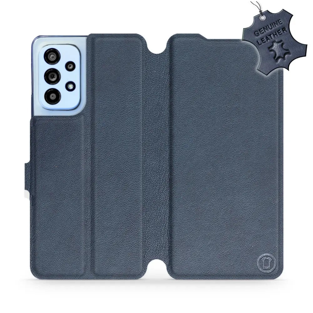 Echtleder Handyhülle für Galaxy A53 5G, Mobiwear Leather, Dunkelblau