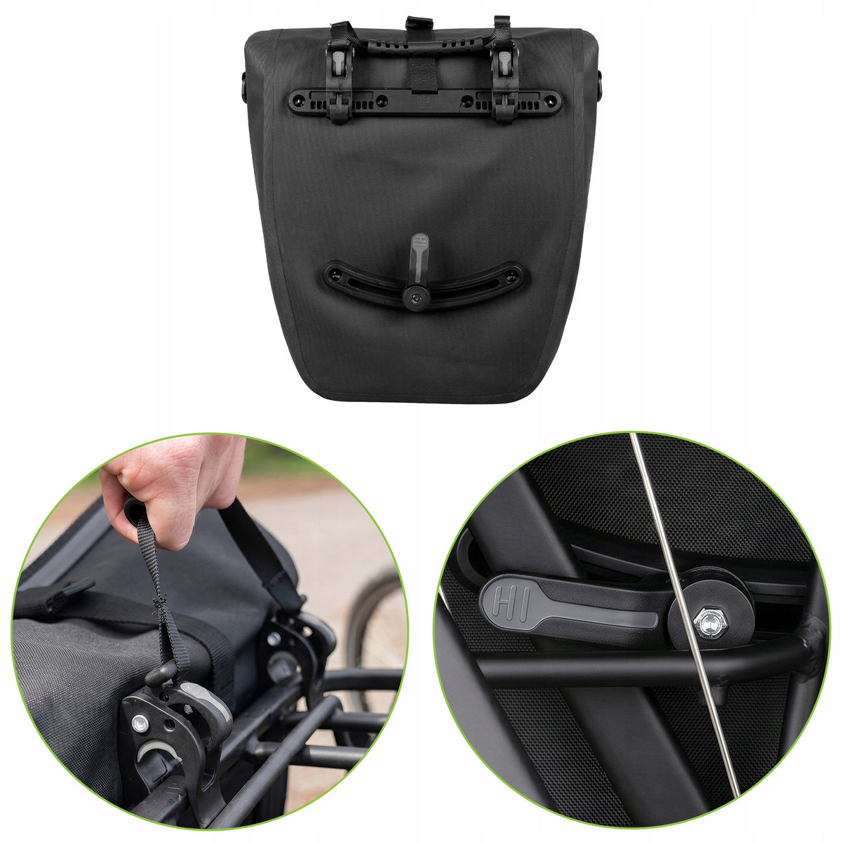 Fahrradtasche für den Gepäckträger, Vayox VA0445B 25L, Schwarz