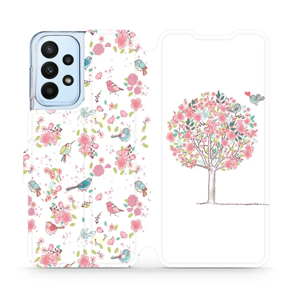 Handyhülle mit klappe für Galaxy A23 4G, Mobiwear Book, Rosa Hain