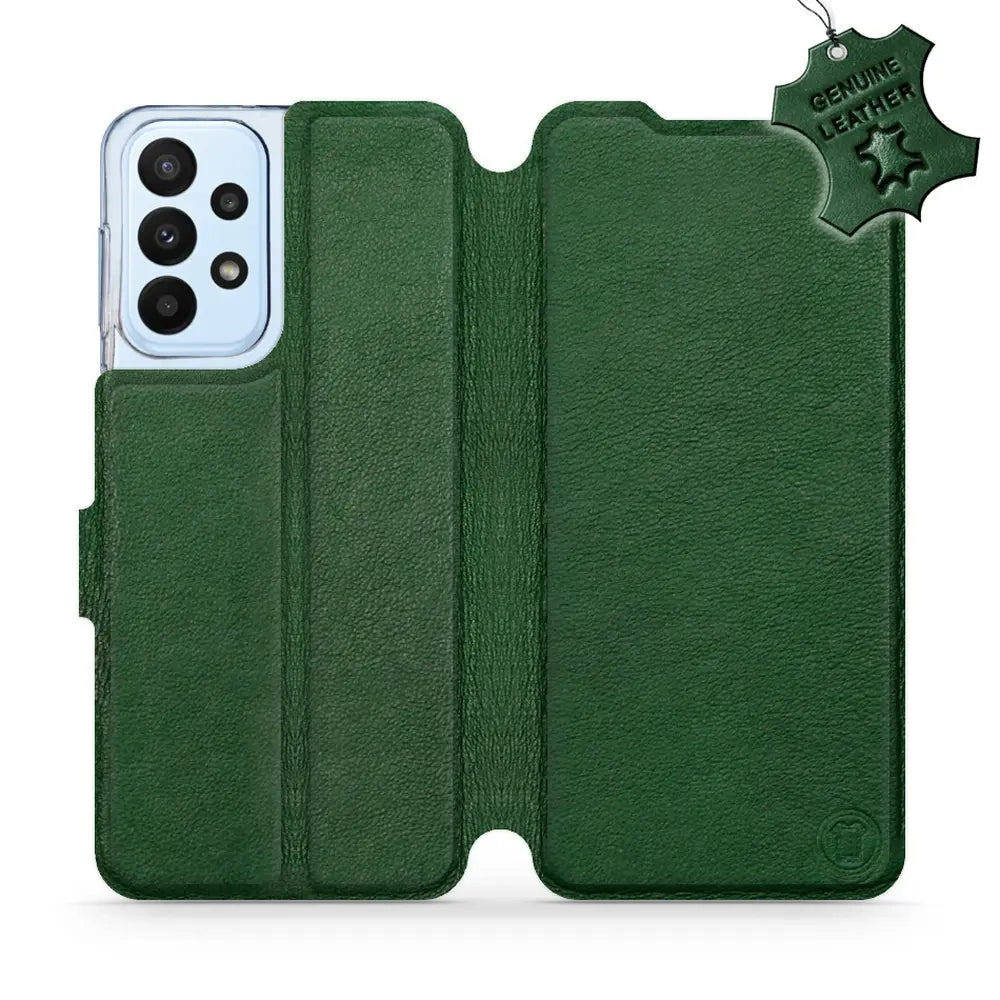 Echtleder Handyhülle für Galaxy A23 4G, Mobiwear Leather, Grün