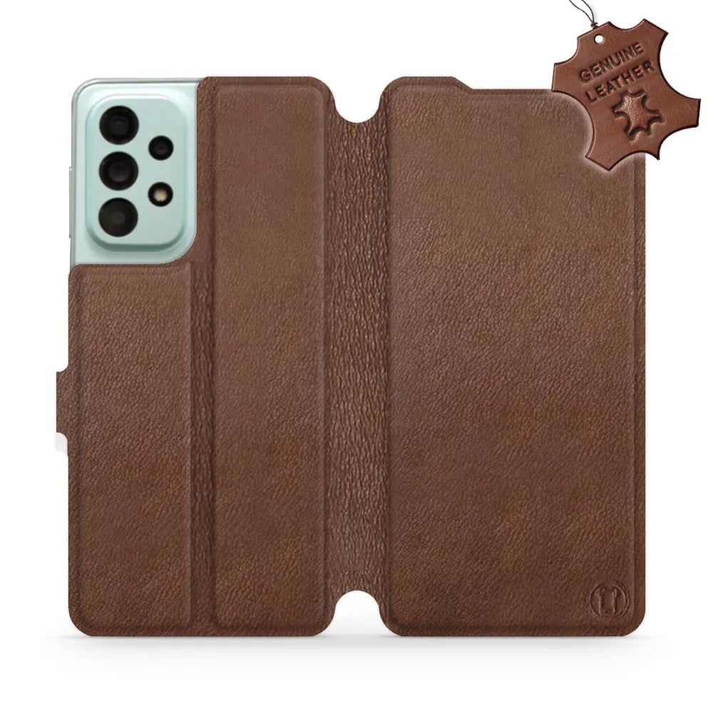 Echtleder Handyhülle für Galaxy A33 5G, Mobiwear Leather, Braun