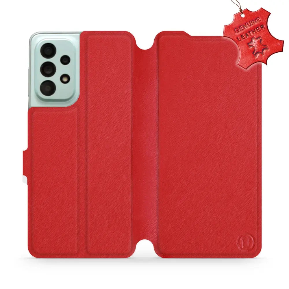 Echtleder Handyhülle für Galaxy A33 5G, Mobiwear Leather, Rot