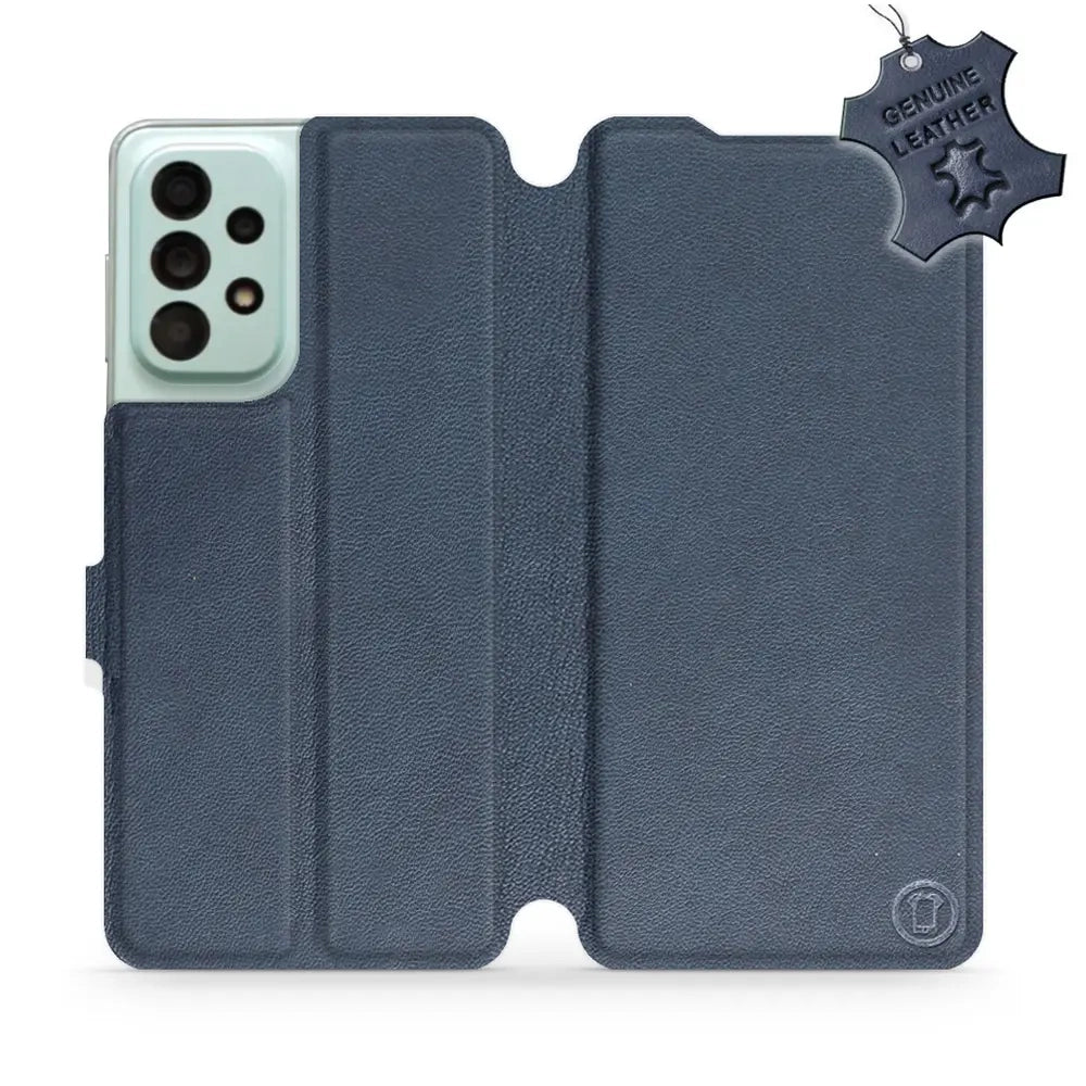 Echtleder Handyhülle für Galaxy A33 5G, Mobiwear Leather, Dunkelblau