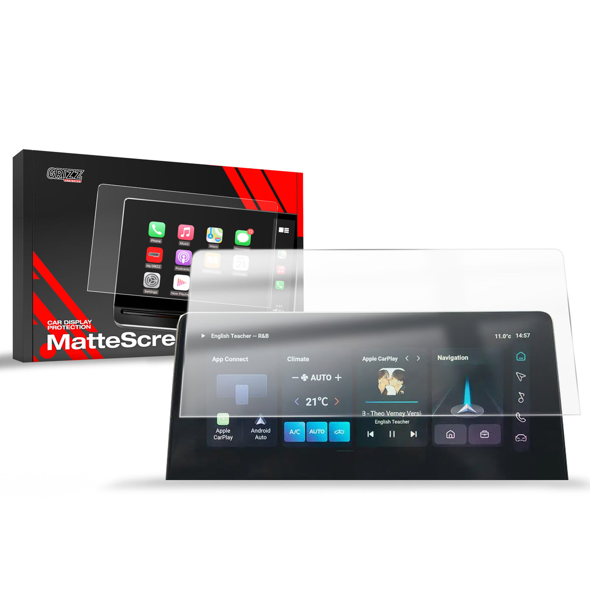Matte Autodisplayfolie für MG 3 10,25" (2024-2026), Grizz Protector