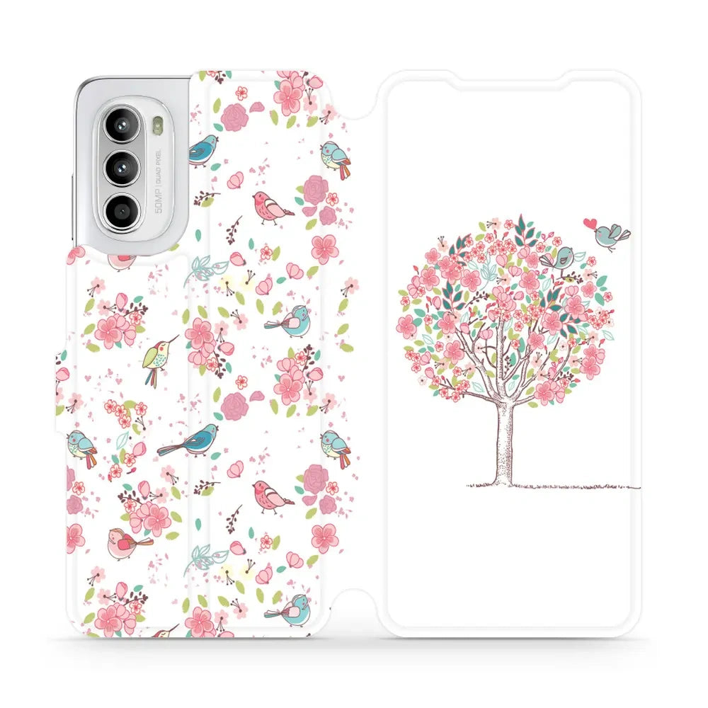 Handyhülle mit klappe für Motorola Moto G52, Mobiwear Book, Rosa Hain