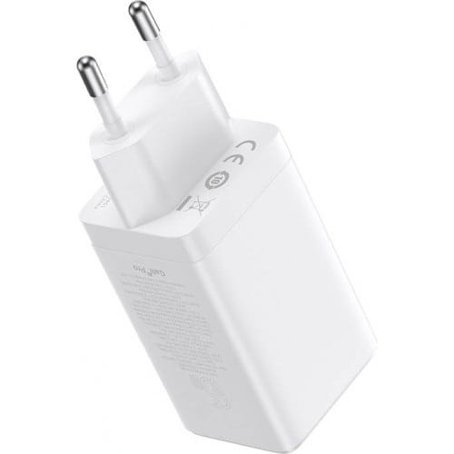 Ladegerät Baseus GaN5 Pro 2x USB-C, USB-A 65W, Weiß
