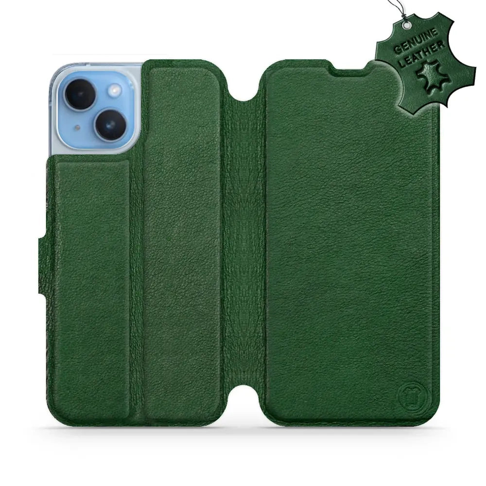 Echtleder Handyhülle für iPhone 14, Mobiwear Leather, Grün