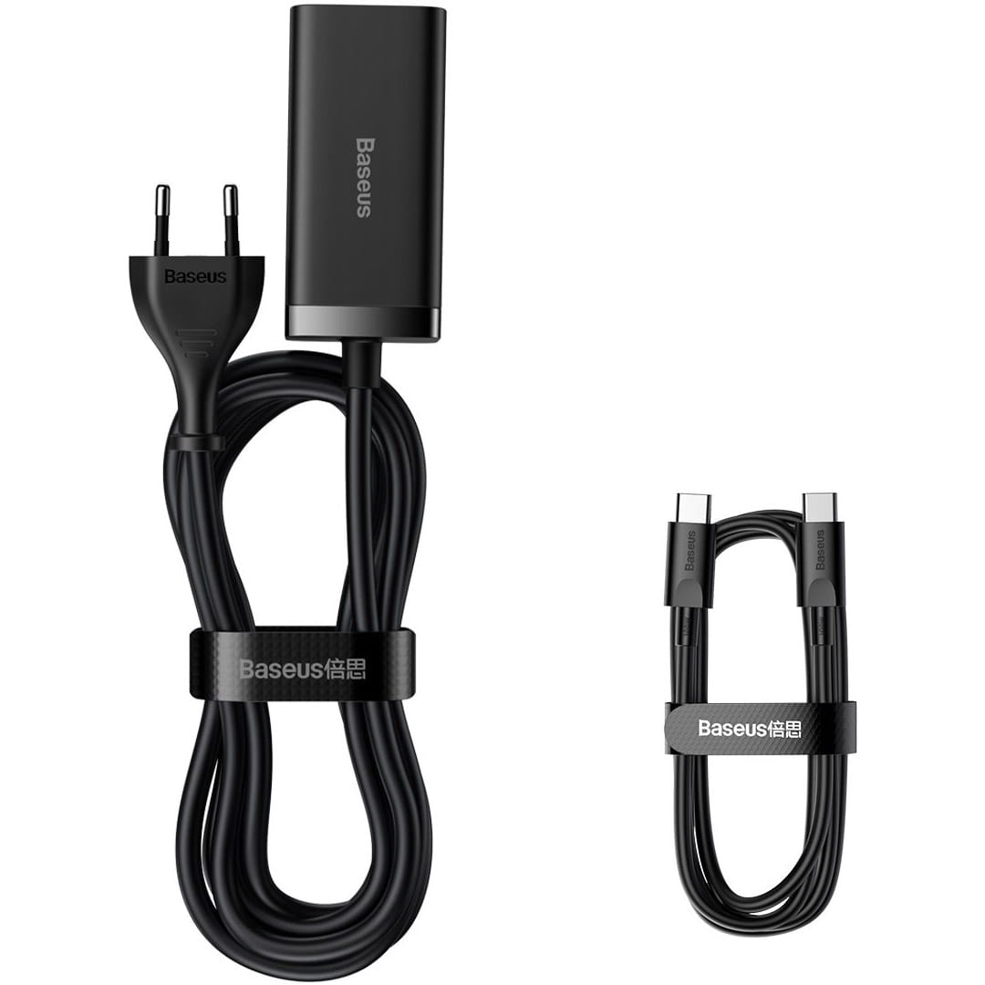 Wandladegerät Baseus GaN3 Pro QC 2x USB-C 2x USB-A, 100W, Schwarz