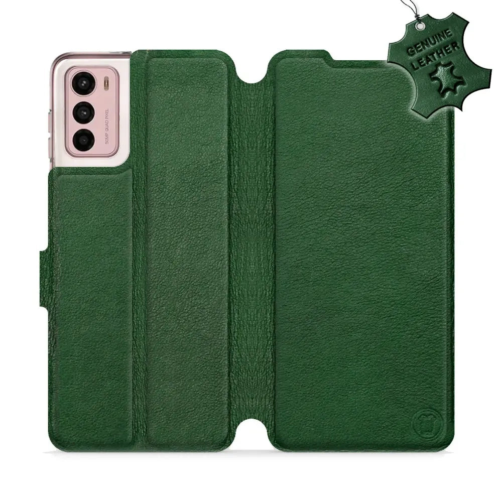 Echtleder Handyhülle für Motorola Moto G42, Mobiwear Leather, Grün