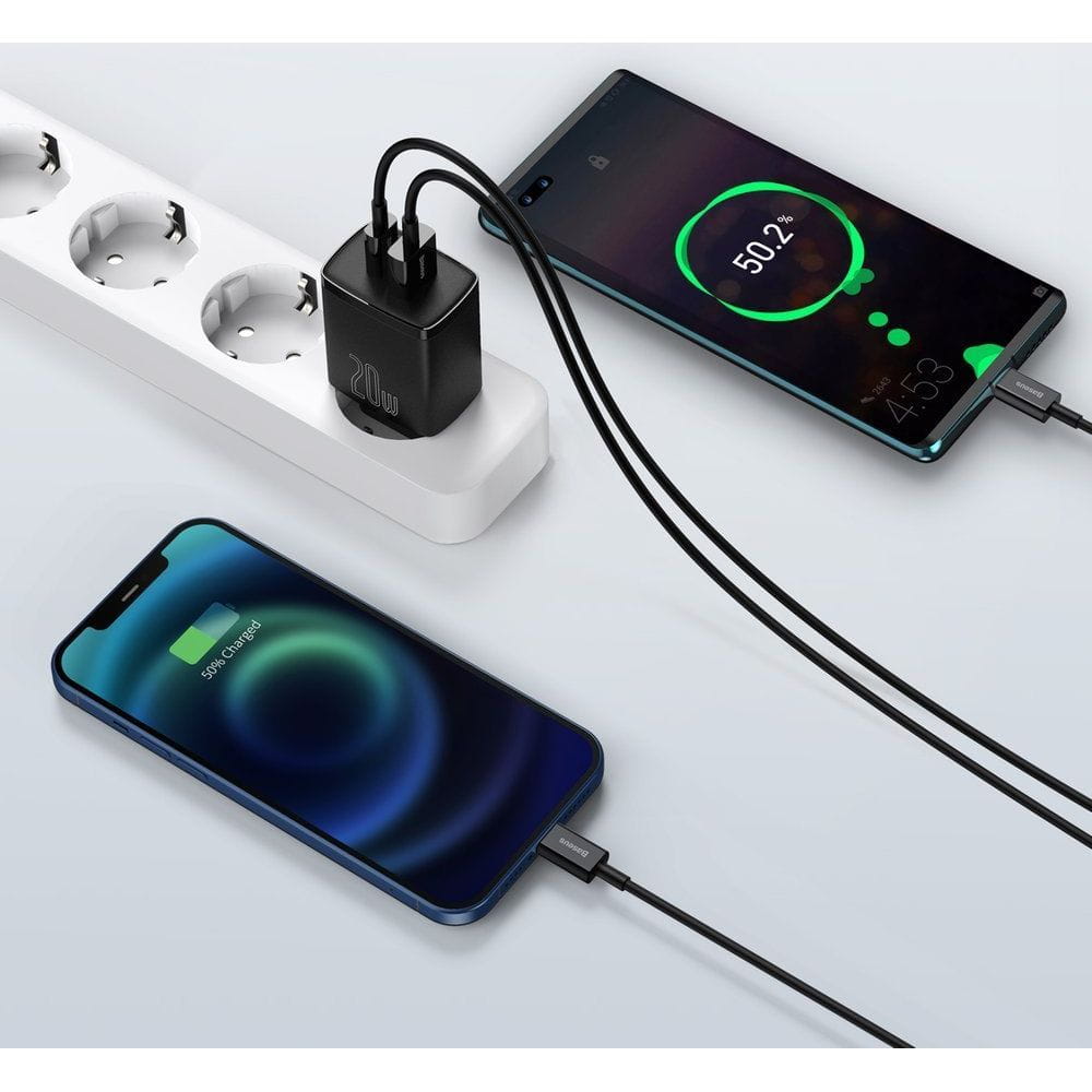Wandladegerät Baseus Compact Quick Charger PD QC 3.0 20W, Schwarz