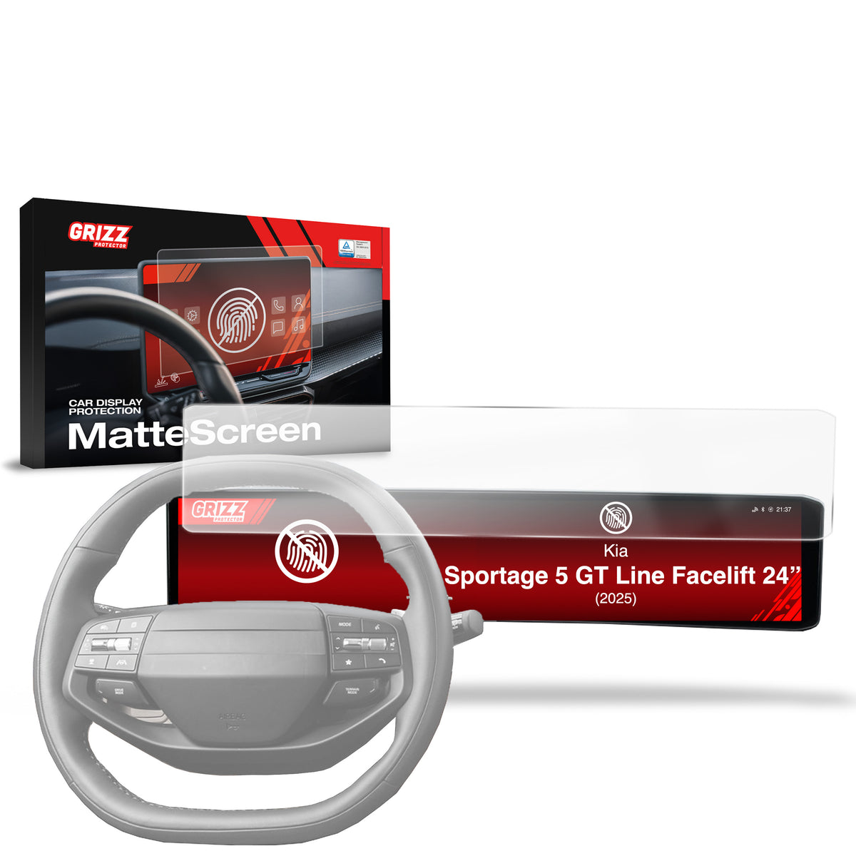 Matte Autodisplayfolie für Kia Sportage 5 GT Line Facelift 24" (2025-2026), Grizz Protector