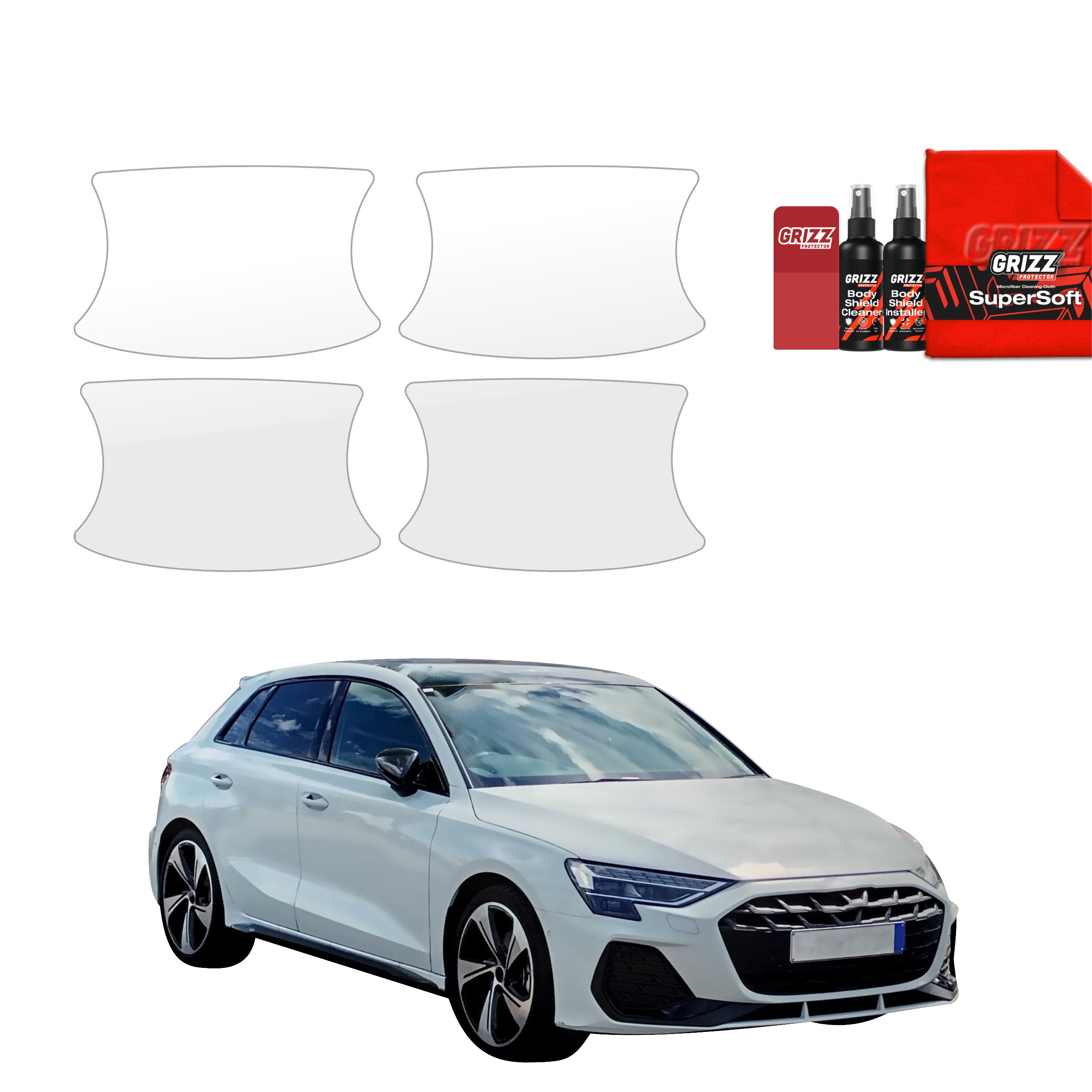 4in1 Schutzfolie Grizz Protector für Türgriffmulden - Audi A3 8Y Hatchback 5D (2024-2026)