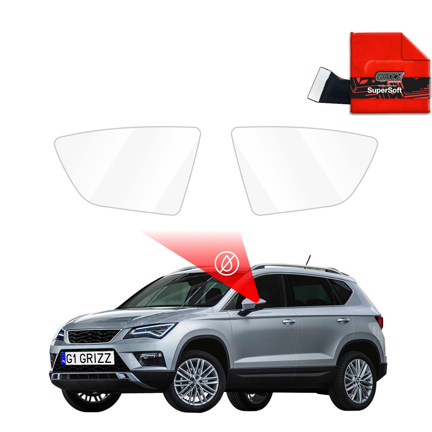 Regenschutzfolie Grizz Protector für Außenspiegel - Seat Ateca (2017-2020)