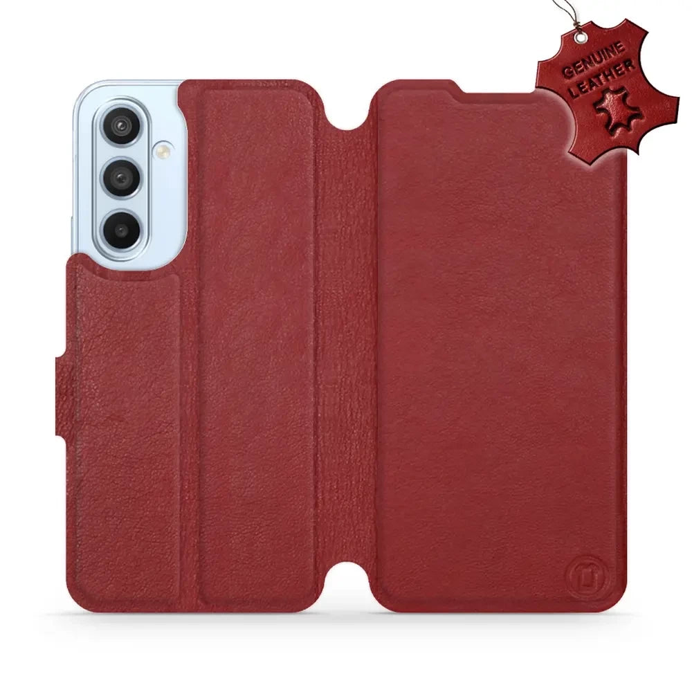 Echtleder Handyhülle für Galaxy A54 5G, Mobiwear Leather, Dunkelrot