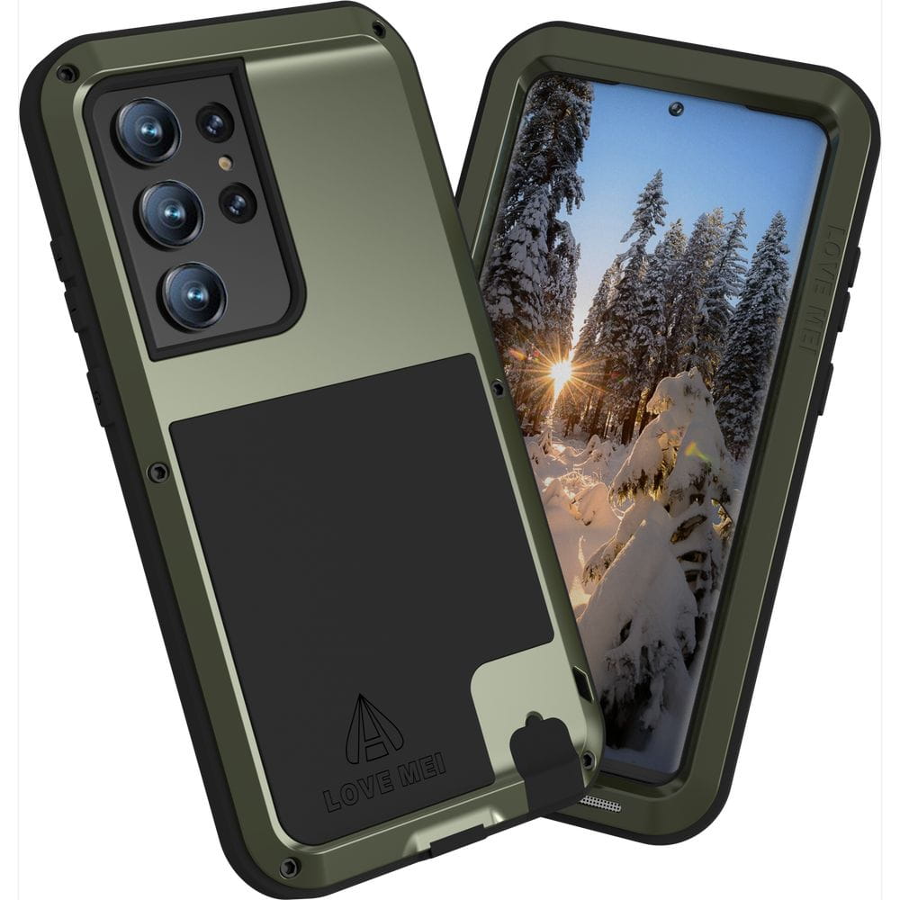 Gepanzerte Schutzhülle für Galaxy S23 Ultra 5G, Love Mei Powerful, Grün