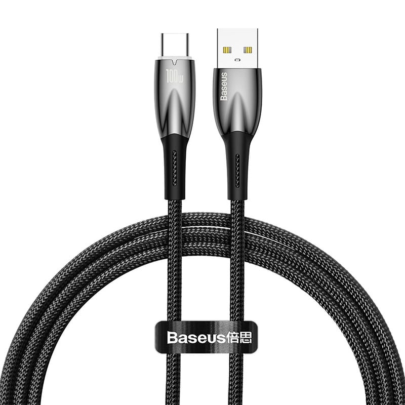Kabel Baseus Glimmer Series 100 W USB-A zu USB-C 1m, Schwarz