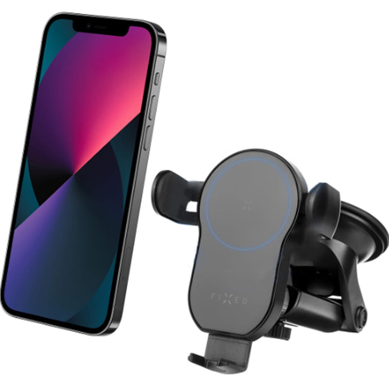 Autohalterung Fixed Matic XL mit 15W Qi Wireless Charging, Schwarz