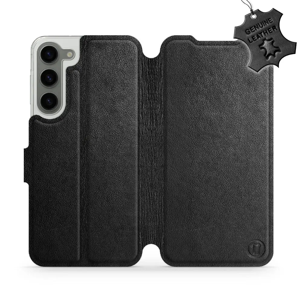 Echtleder Handyhülle für Galaxy S23 Plus, Mobiwear Leather, Schwarz