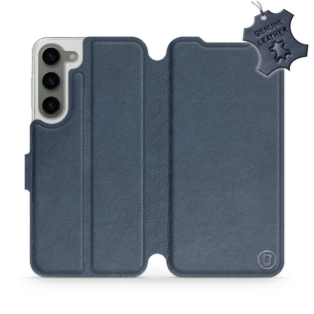 Echtleder Handyhülle für Galaxy S23 Plus, Mobiwear Leather, Dunkelblau