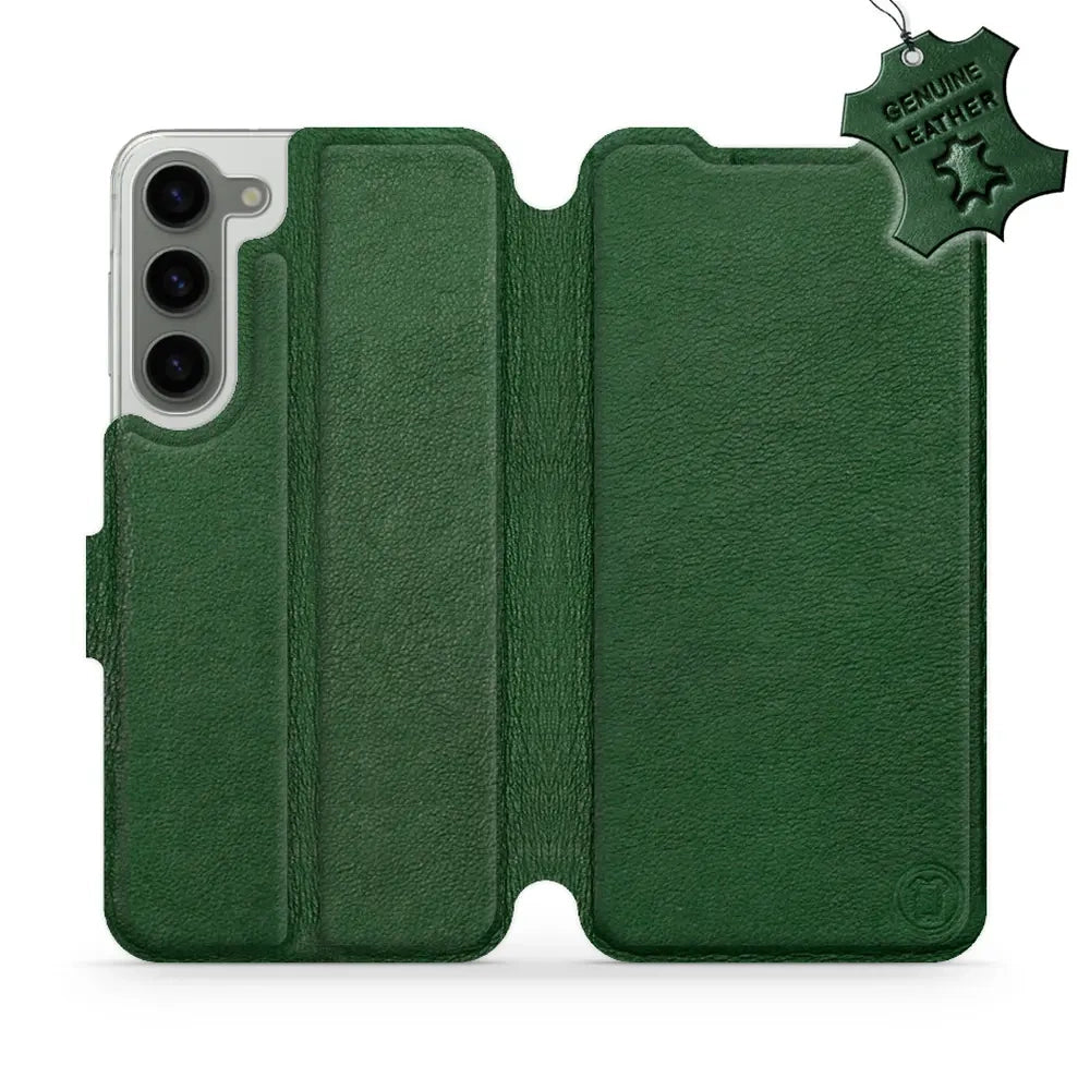 Echtleder Handyhülle für Galaxy S23 Plus, Mobiwear Leather, Grün