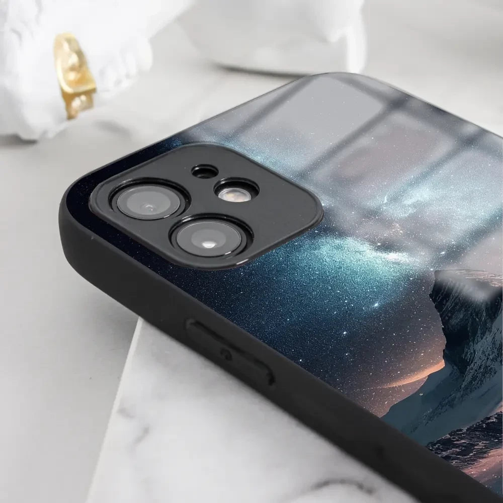 Handyhülle für iPhone 12 Pro Max, Mobiwear Glossy Case, Nachtberg