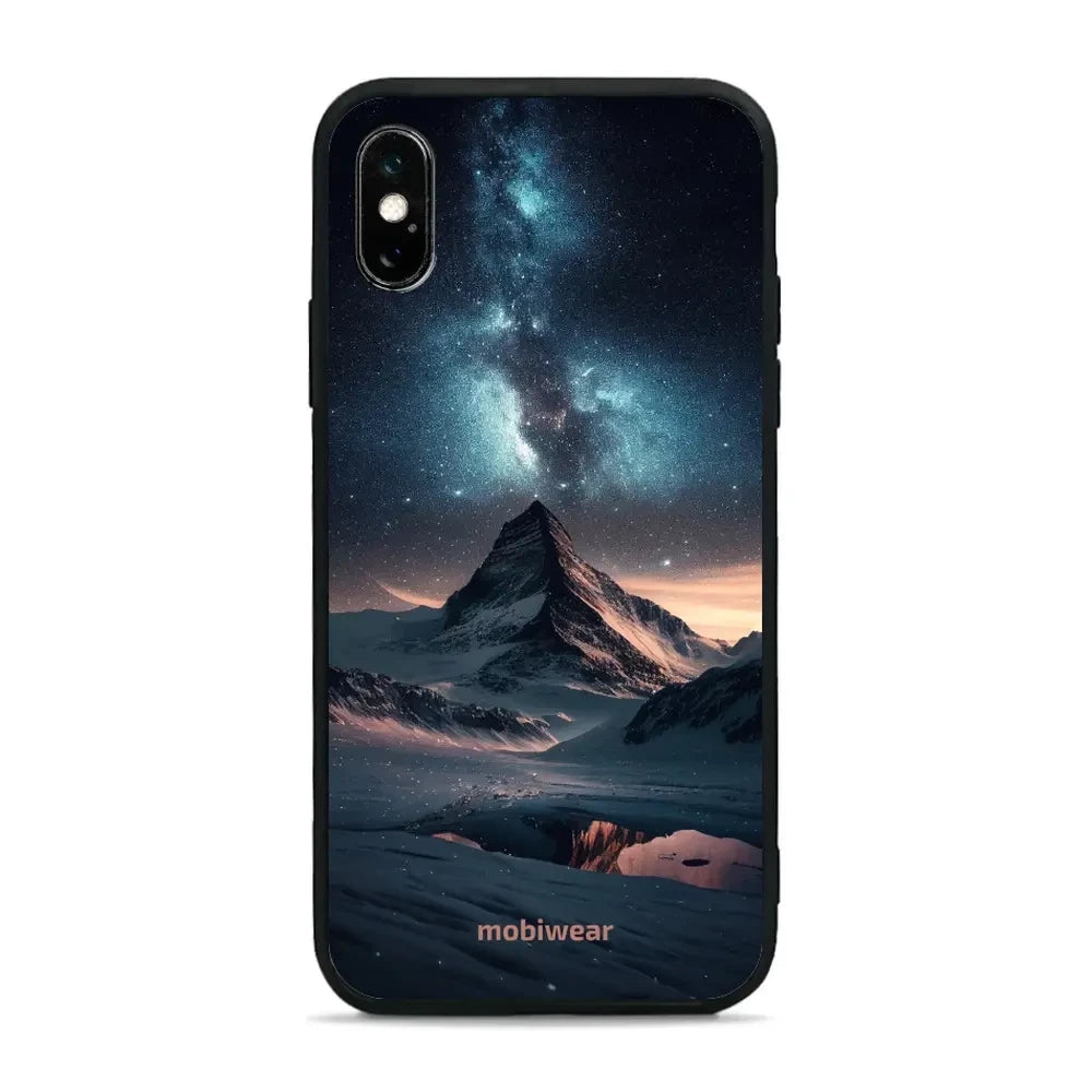 Handyhülle für iPhone X, Mobiwear Glossy Case, Nachtberg