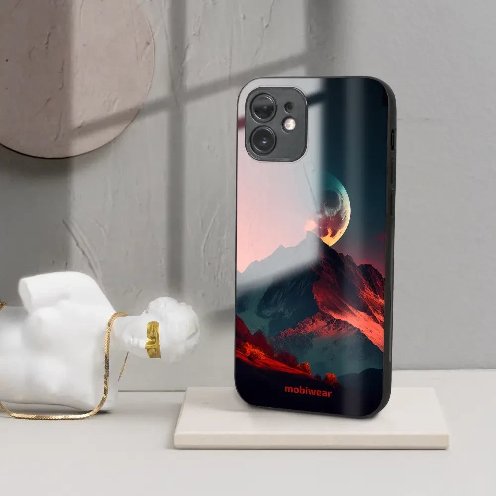 Handyhülle für iPhone 13 Mini, Mobiwear Glossy Case, Gebirgsdämmerung