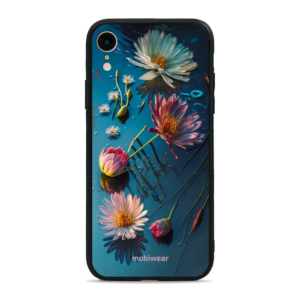 Handyhülle für iPhone Xr, Mobiwear Glossy Case, Blau-Blumig