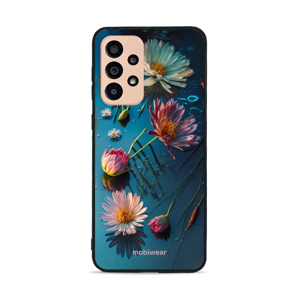 Handyhülle für Galaxy A33 5G, Mobiwear Glossy Case, Blau-Blumig