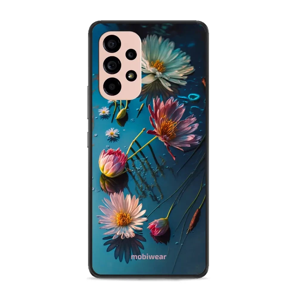 Handyhülle für Galaxy A53 5G, Mobiwear Glossy Case, Blau-Blumig
