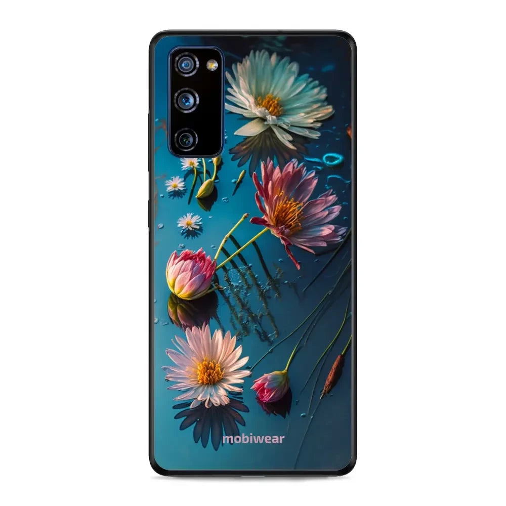 Handyhülle für Galaxy S20 FE, Mobiwear Glossy Case, Blau-Blumig