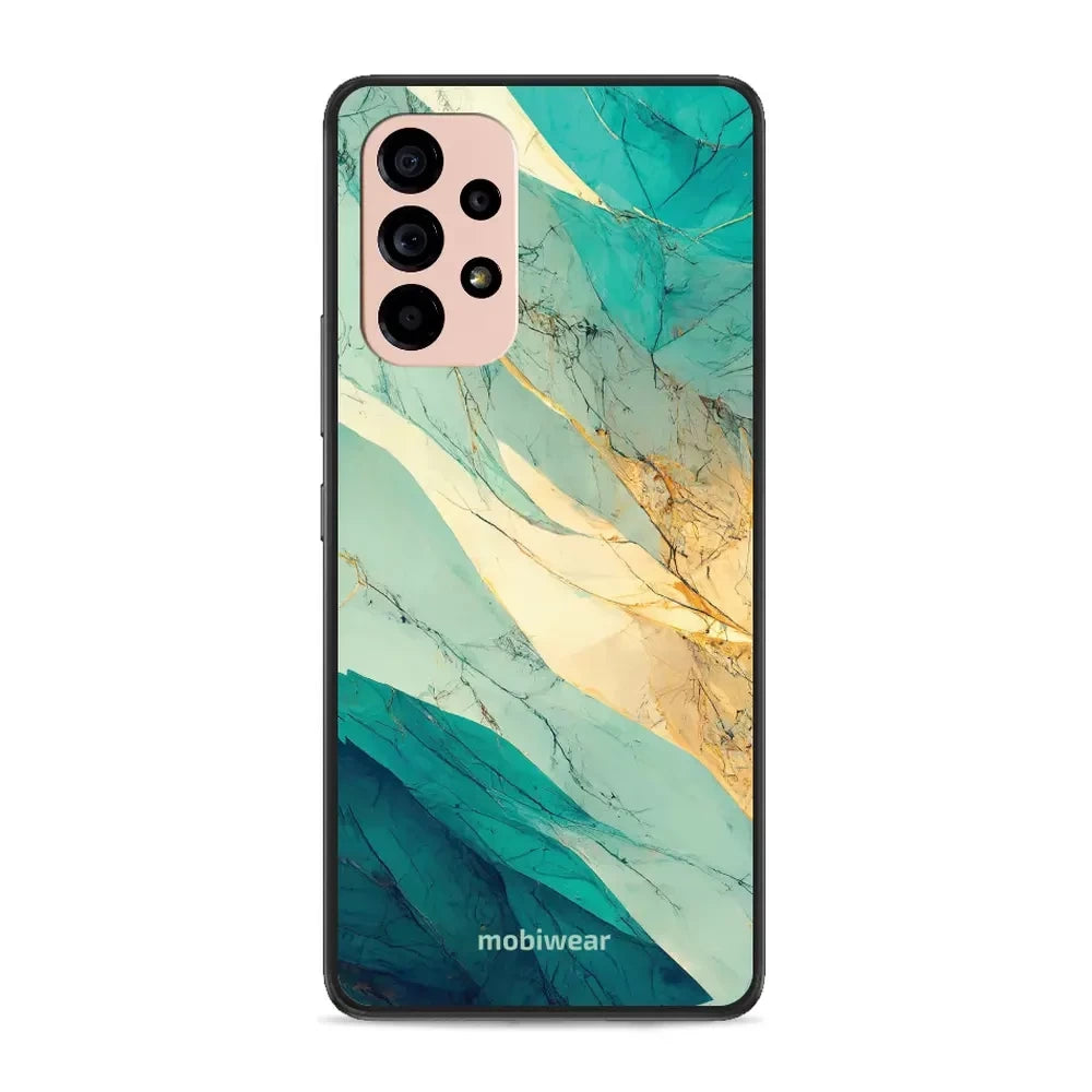 Handyhülle für Galaxy A53 5G, Mobiwear Glossy Case, Türkis-Marmor