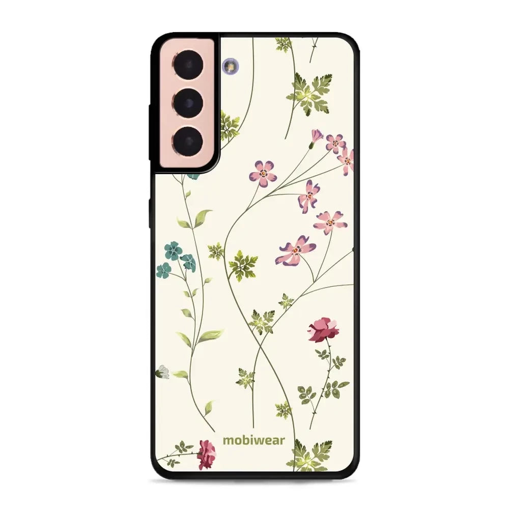 Handyhülle für Galaxy S21, Mobiwear Glossy Case, Idyllische Blüte