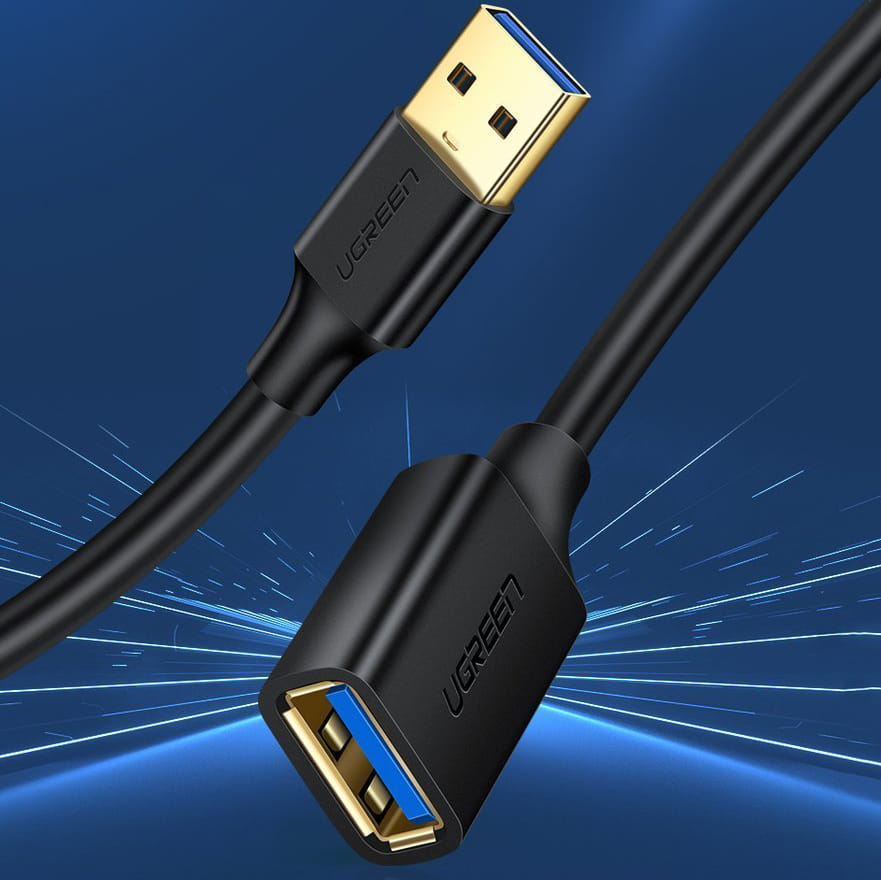 Adapterkabel USB (Buchse) - USB (Stecker), Ugreen 3.0, 5 Gbps, 1,5 m, Schwarz